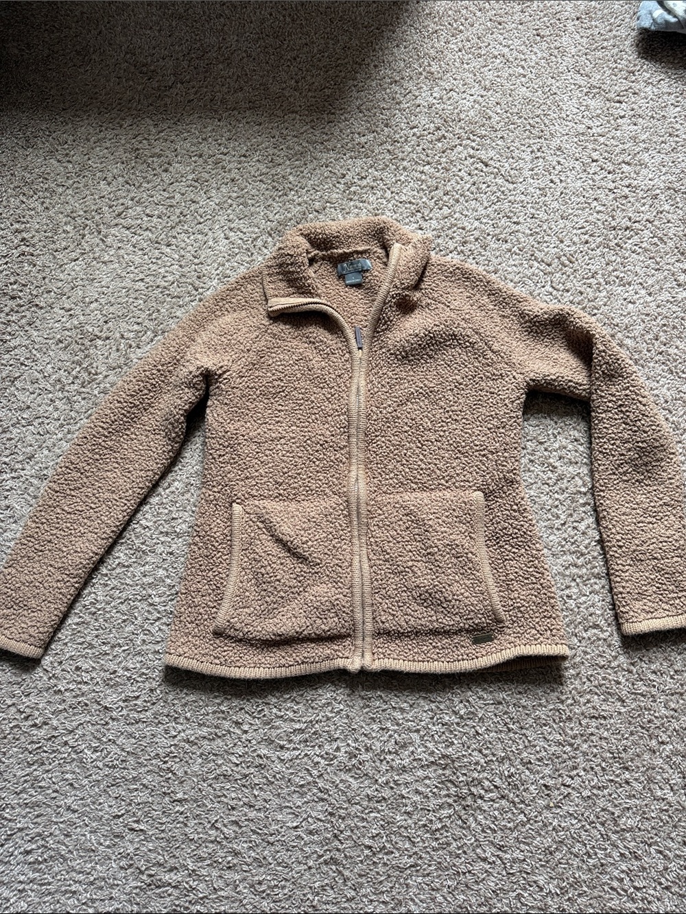 Natural Reflections Tan Sherpa Zip-Up Jacket